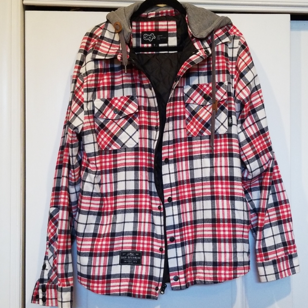 SAGA skiing Insulated Plaid Jacket with Hood